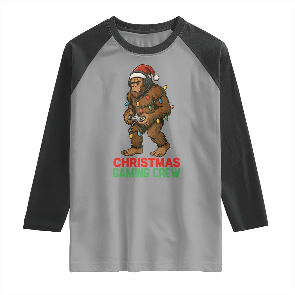 Funny Bigfoot Gamer Christmas Raglan Shirt - Wonder Print Shop