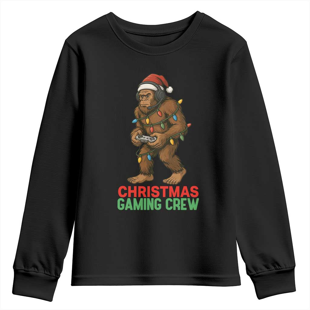 Funny Bigfoot Gamer Christmas Youth Sweatshirt - Wonder Print Shop