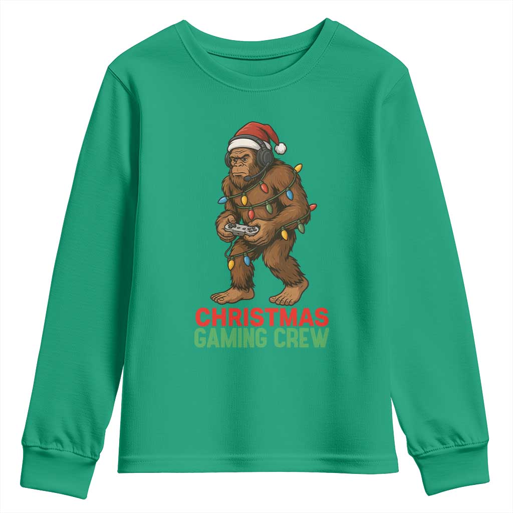 Funny Bigfoot Gamer Christmas Youth Sweatshirt - Wonder Print Shop