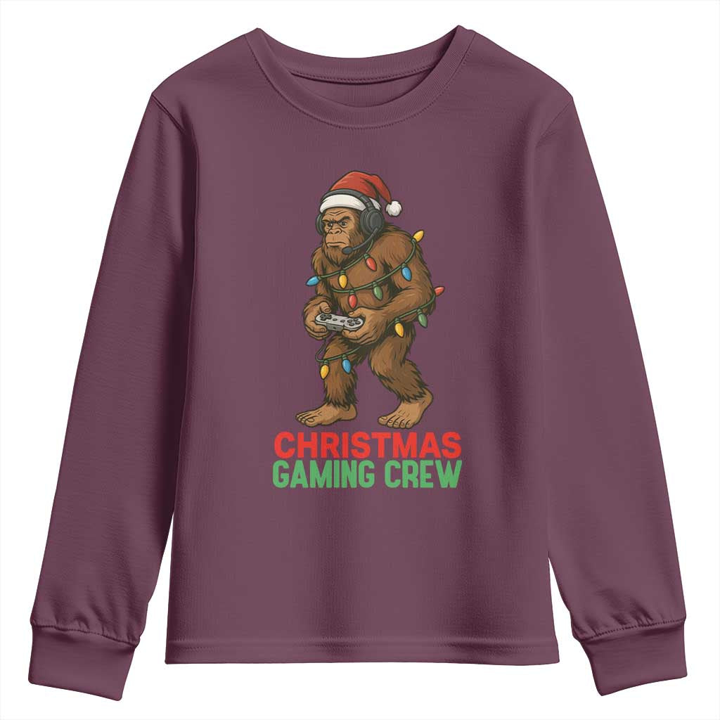 Funny Bigfoot Gamer Christmas Youth Sweatshirt - Wonder Print Shop