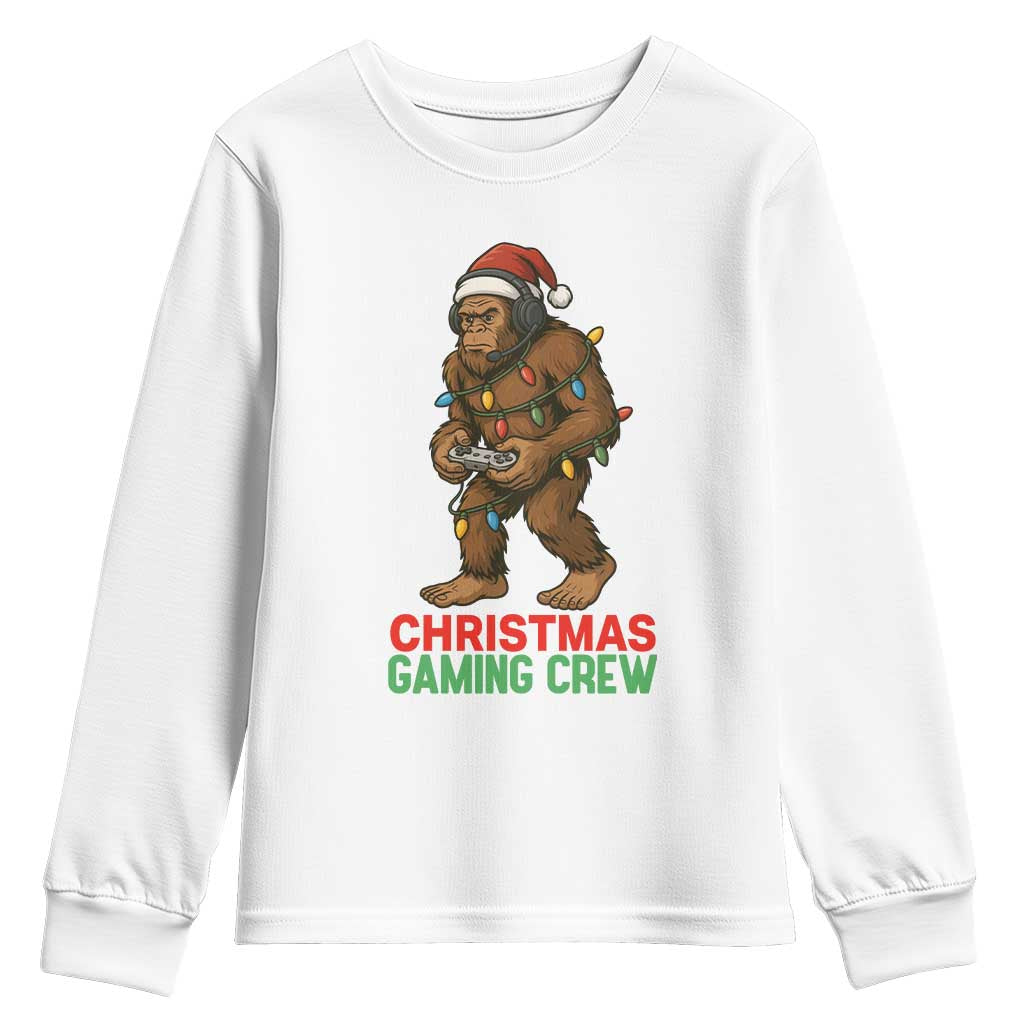 Funny Bigfoot Gamer Christmas Youth Sweatshirt - Wonder Print Shop