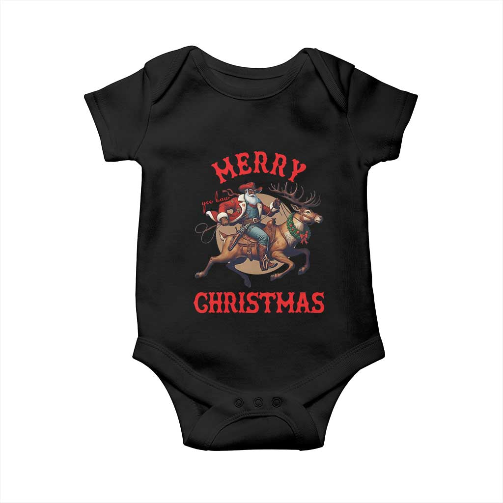 Black Santa Claus Baby Onesie African American Cowboy Christmas - Wonder Print Shop