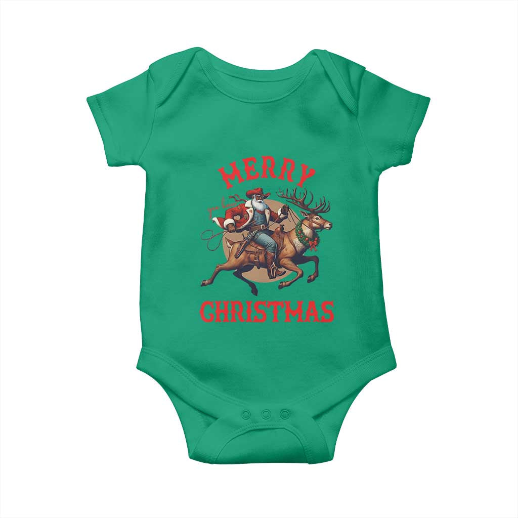 Black Santa Claus Baby Onesie African American Cowboy Christmas - Wonder Print Shop