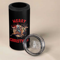 Black Santa Claus 4 in 1 Can Cooler Tumbler African American Cowboy Christmas - Wonder Print Shop
