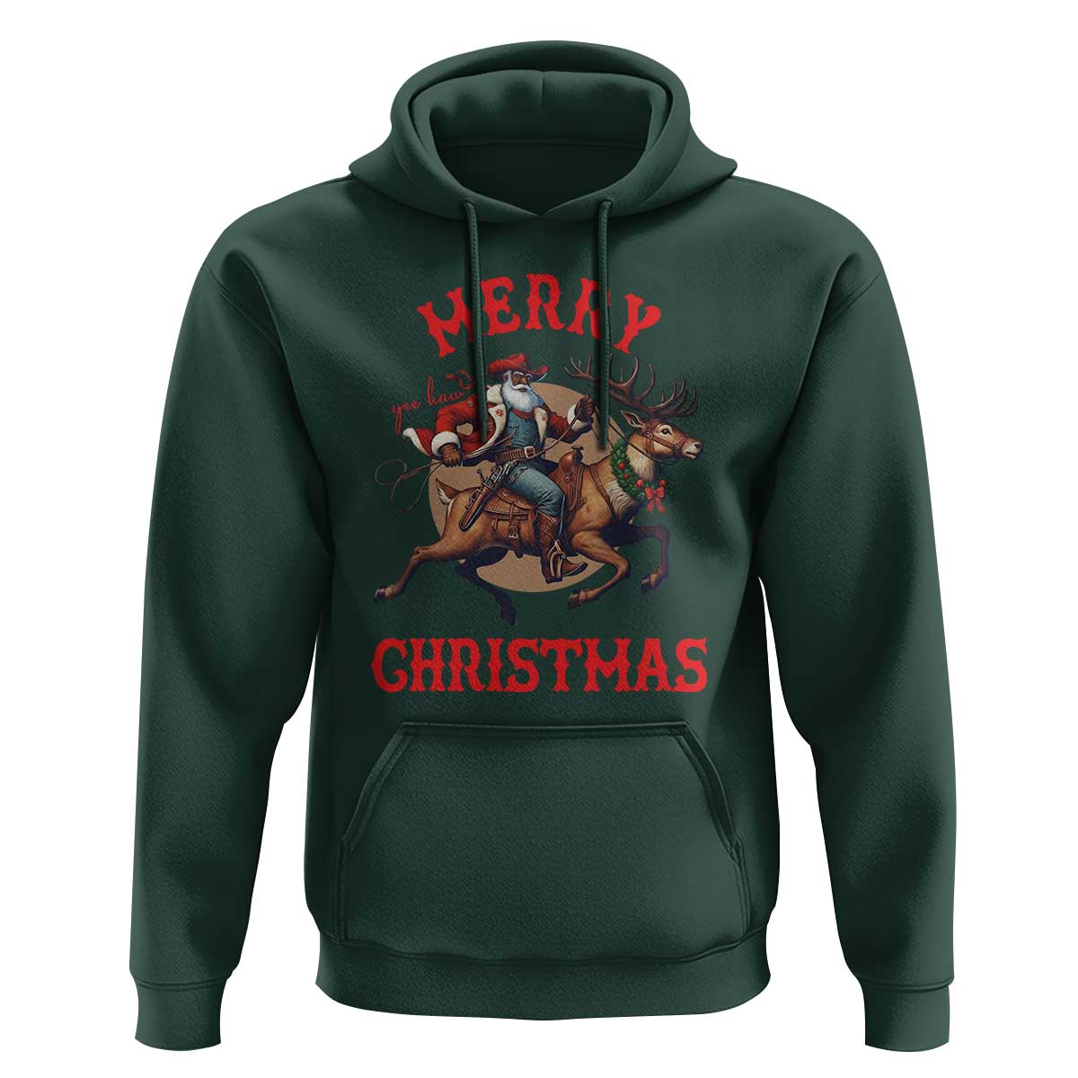 Black Santa Claus Hoodie African American Cowboy Christmas - Wonder Print Shop