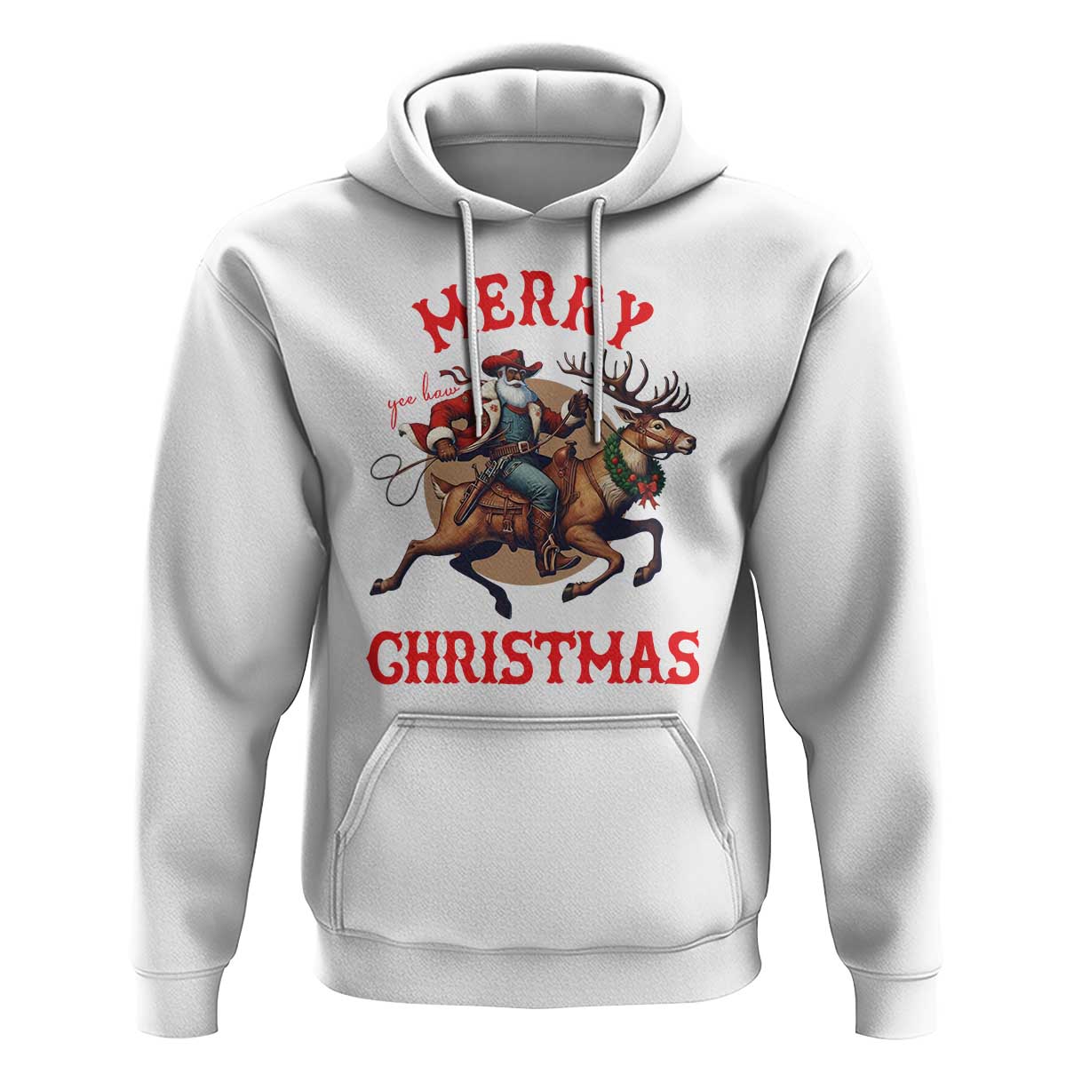 Black Santa Claus Hoodie African American Cowboy Christmas - Wonder Print Shop