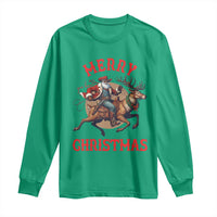 Black Santa Claus Long Sleeve Shirt African American Cowboy Christmas - Wonder Print Shop
