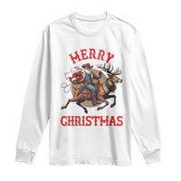 Black Santa Claus Long Sleeve Shirt African American Cowboy Christmas - Wonder Print Shop