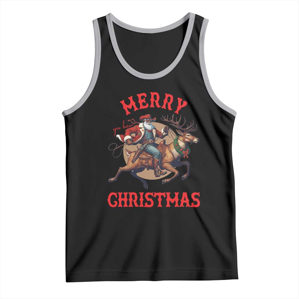 Black Santa Claus Tank Top African American Cowboy Christmas - Wonder Print Shop