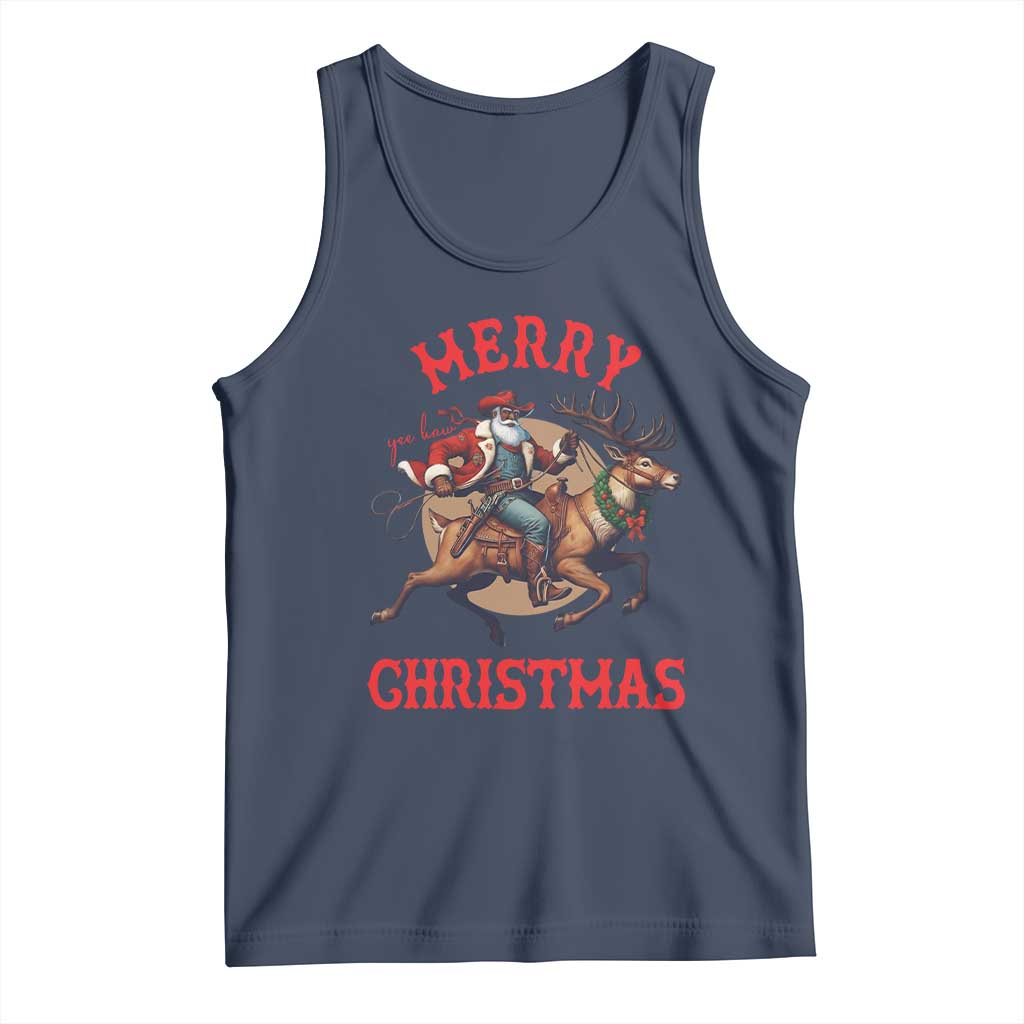 Black Santa Claus Tank Top African American Cowboy Christmas - Wonder Print Shop