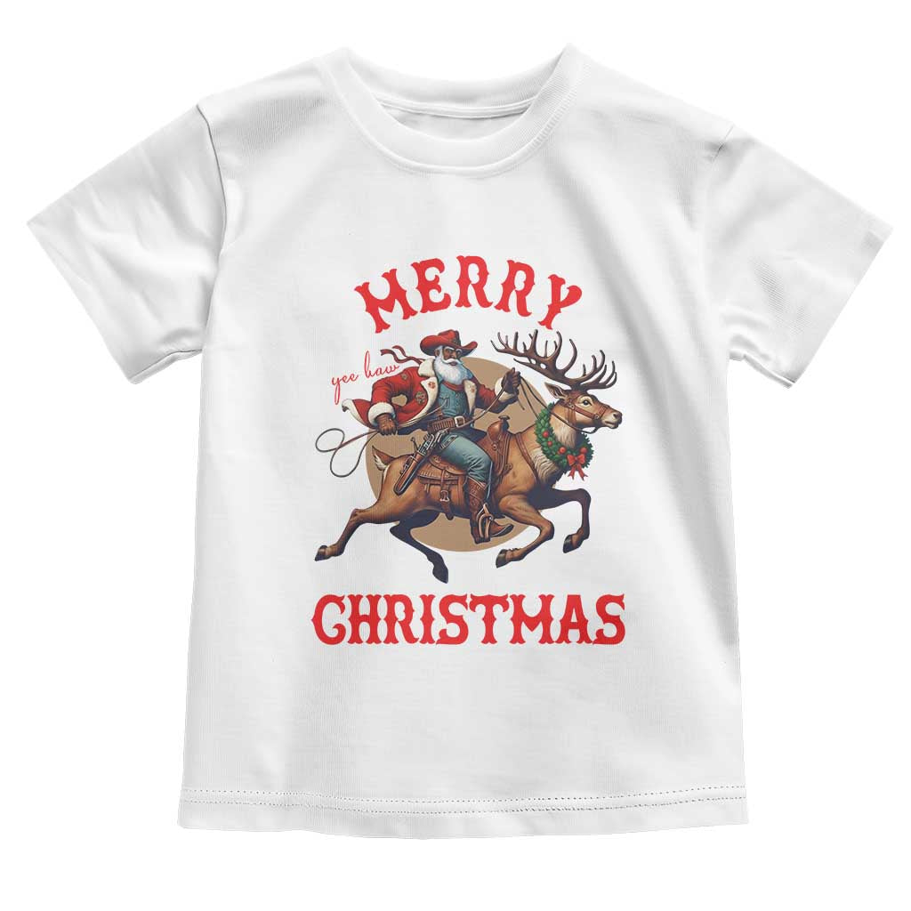 Black Santa Claus Toddler T Shirt African American Cowboy Christmas - Wonder Print Shop