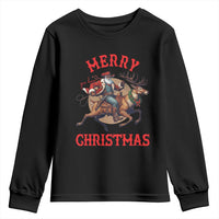 Black Santa Claus Youth Sweatshirt African American Cowboy Christmas - Wonder Print Shop