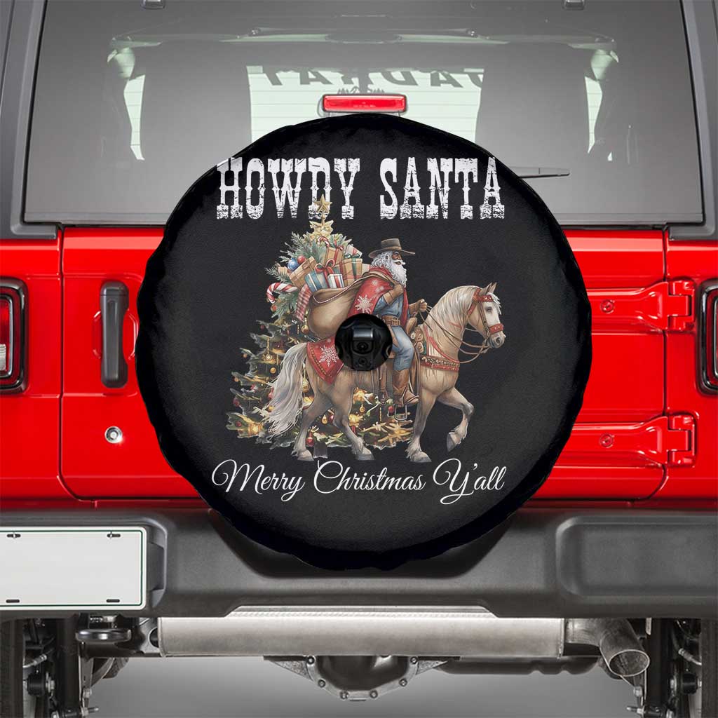 Black Santa Christmas Spare Tire Cover African American Western Cowboy - Wonder Print Shop