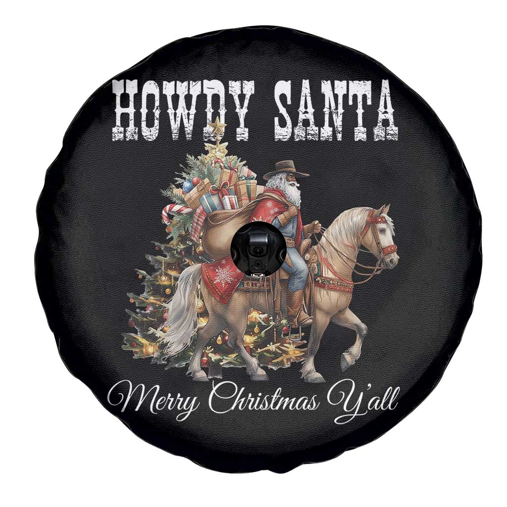 Black Santa Christmas Spare Tire Cover African American Western Cowboy - Wonder Print Shop