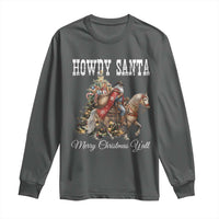 Black Santa Christmas Long Sleeve Shirt African American Western Cowboy - Wonder Print Shop