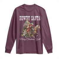 Black Santa Christmas Long Sleeve Shirt African American Western Cowboy - Wonder Print Shop