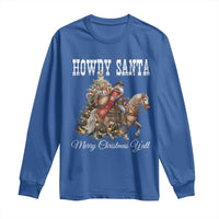Black Santa Christmas Long Sleeve Shirt African American Western Cowboy - Wonder Print Shop