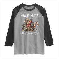 Black Santa Christmas Raglan Shirt African American Western Cowboy - Wonder Print Shop