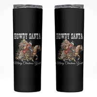 Black Santa Christmas Skinny Tumbler African American Western Cowboy - Wonder Print Shop