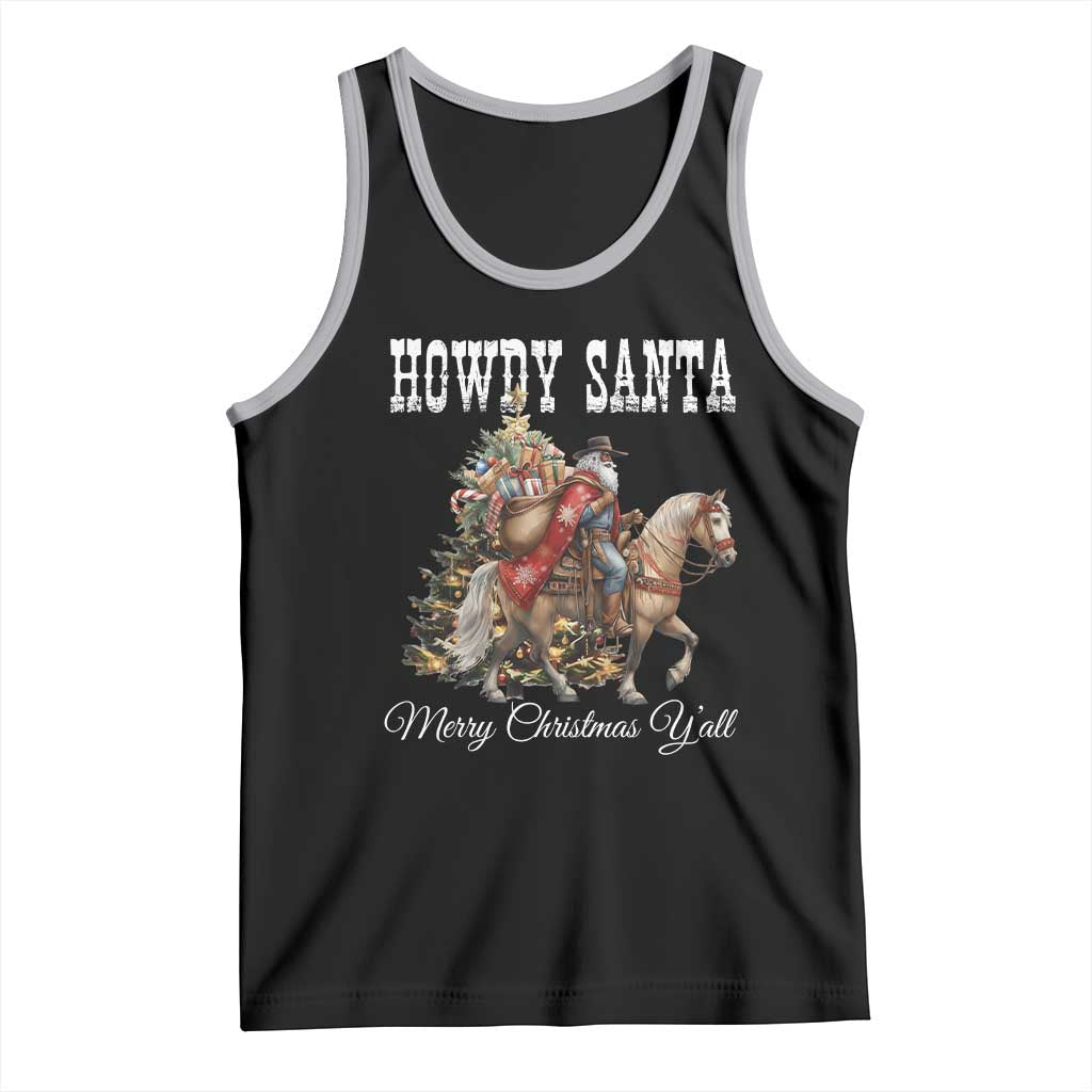 Black Santa Christmas Tank Top African American Western Cowboy - Wonder Print Shop