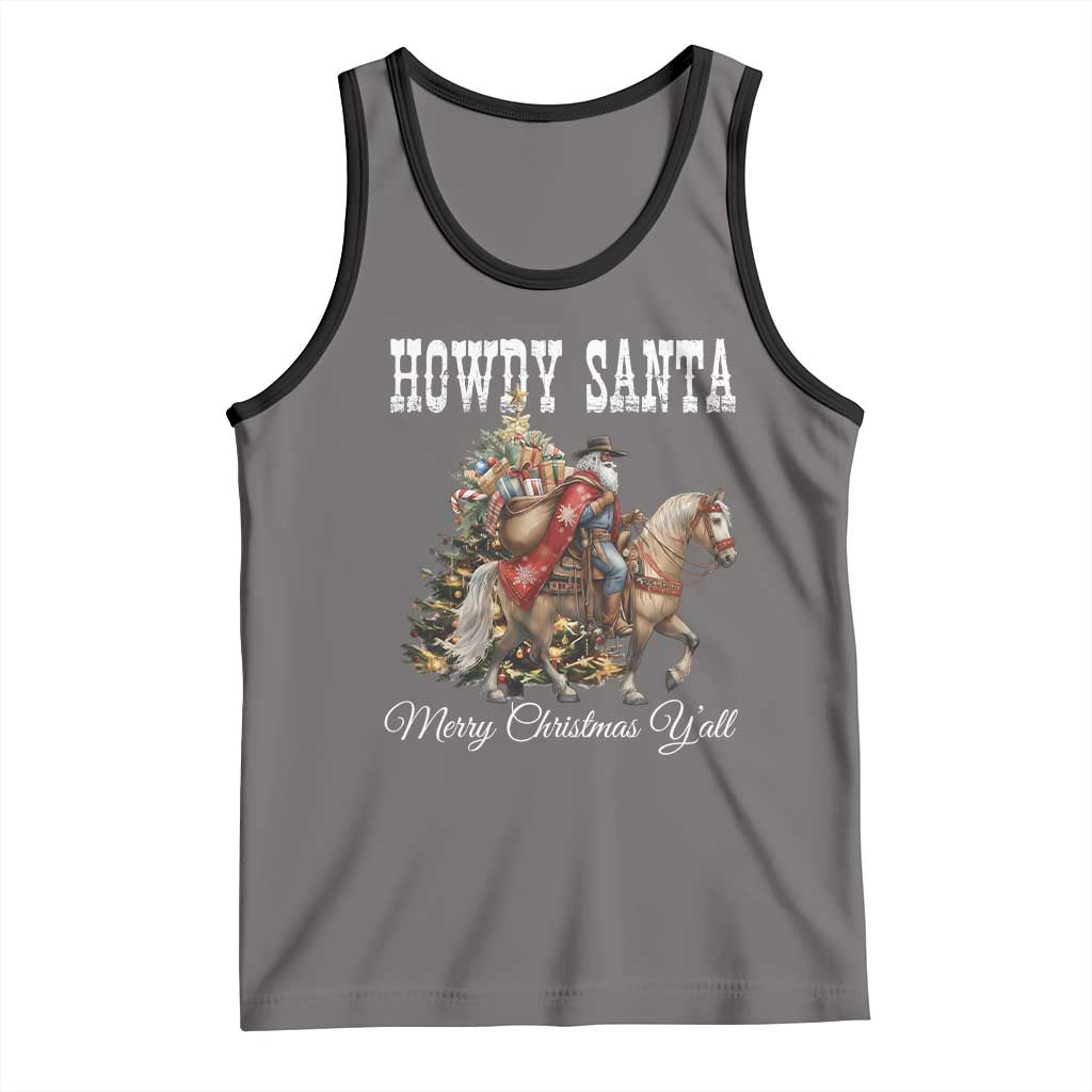 Black Santa Christmas Tank Top African American Western Cowboy - Wonder Print Shop