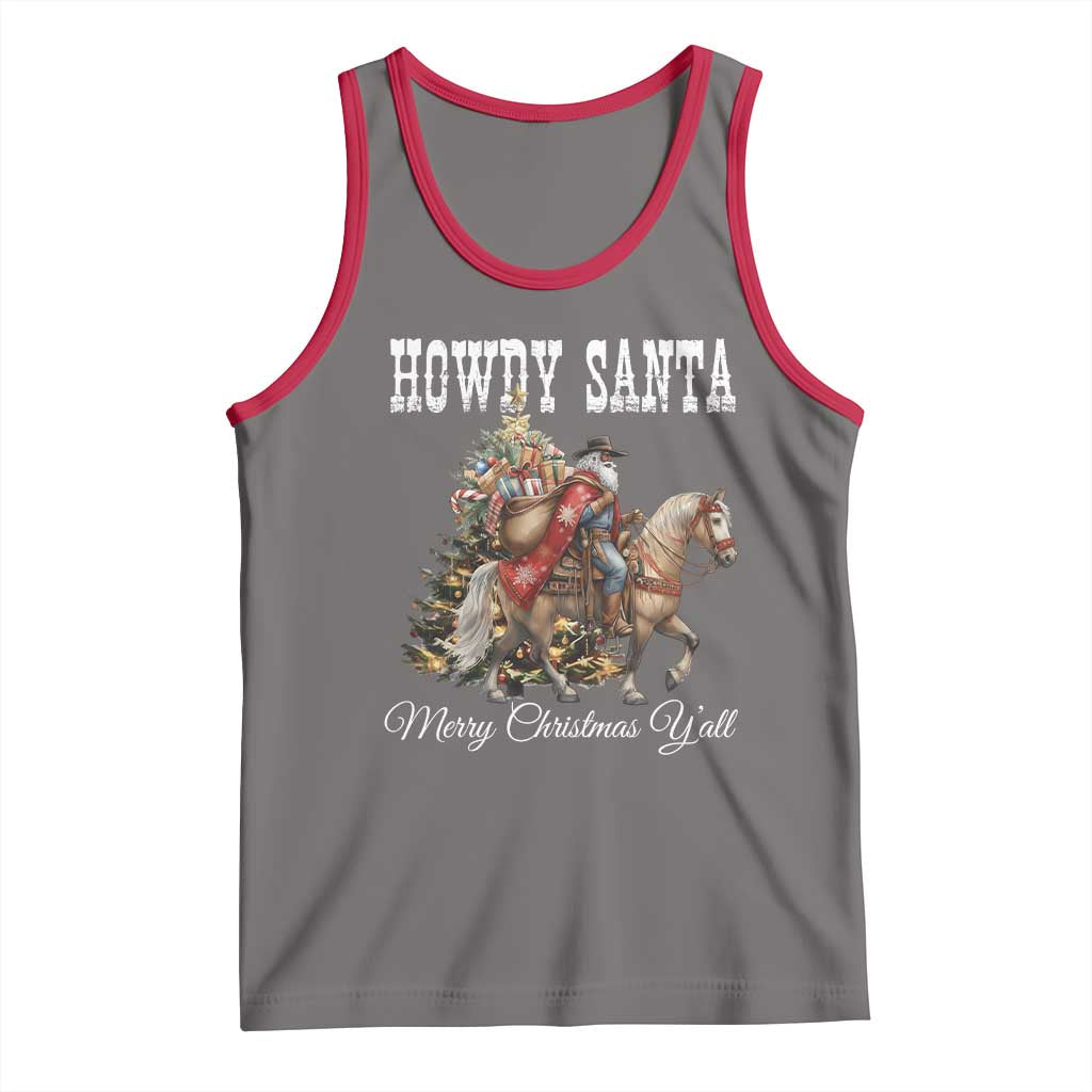 Black Santa Christmas Tank Top African American Western Cowboy - Wonder Print Shop