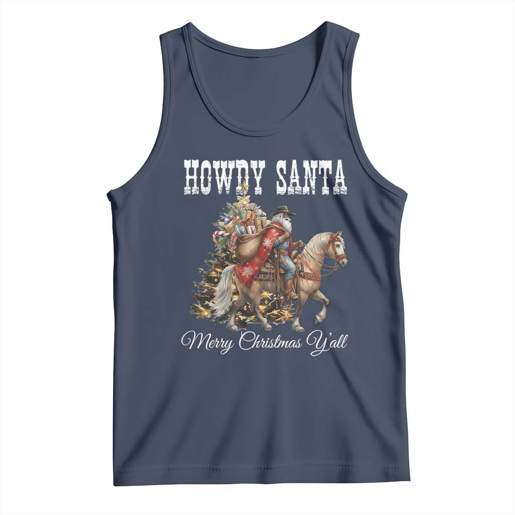 Black Santa Christmas Tank Top African American Western Cowboy - Wonder Print Shop