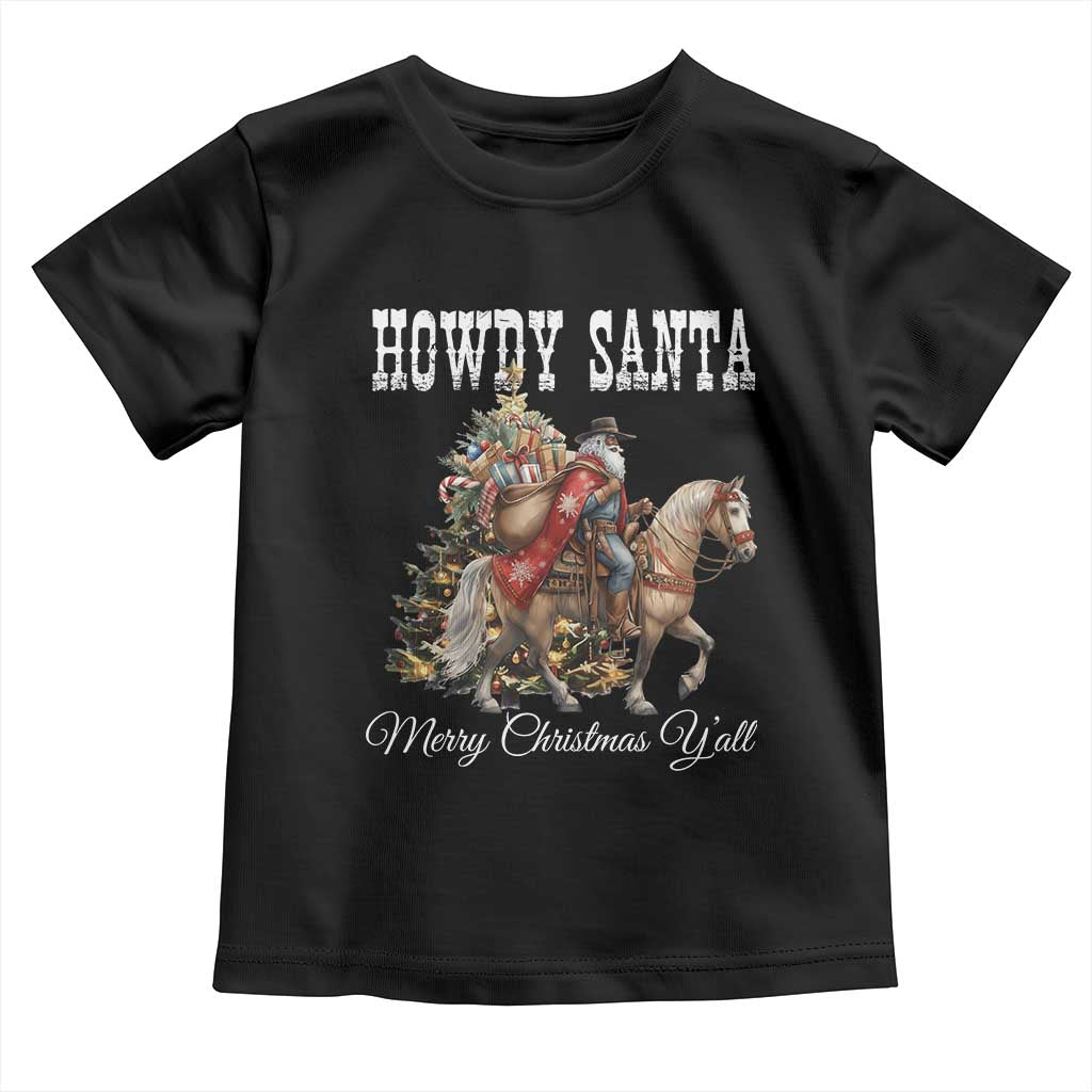 Black Santa Christmas Toddler T Shirt African American Western Cowboy - Wonder Print Shop