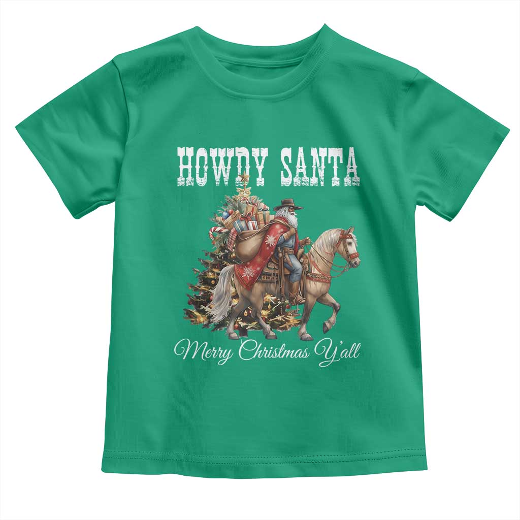 Black Santa Christmas Toddler T Shirt African American Western Cowboy - Wonder Print Shop