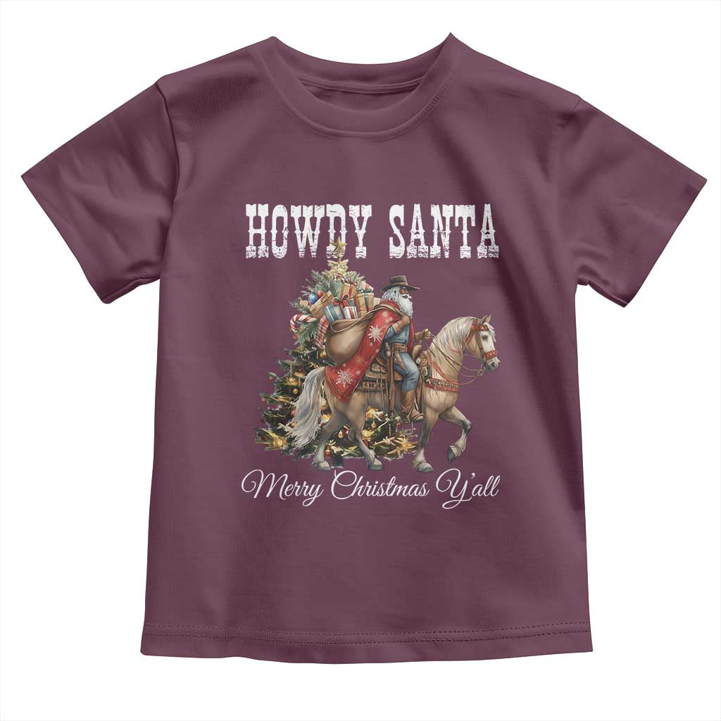 Black Santa Christmas Toddler T Shirt African American Western Cowboy - Wonder Print Shop