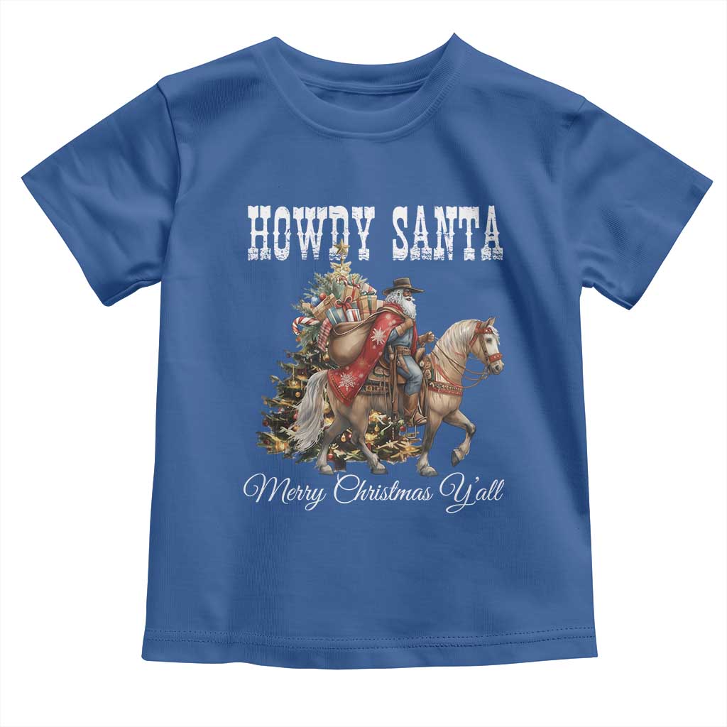 Black Santa Christmas Toddler T Shirt African American Western Cowboy - Wonder Print Shop