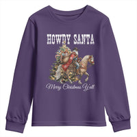 Black Santa Christmas Youth Sweatshirt African American Western Cowboy - Wonder Print Shop