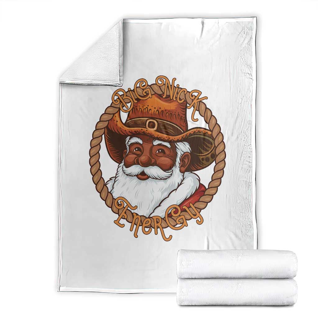Black Santa Christmas Throw Blanket Big Nick Energy - Wonder Print Shop