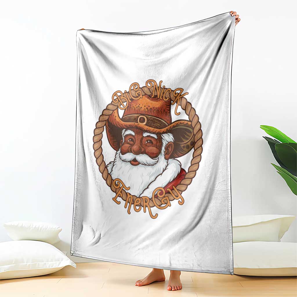 Black Santa Christmas Throw Blanket Big Nick Energy - Wonder Print Shop