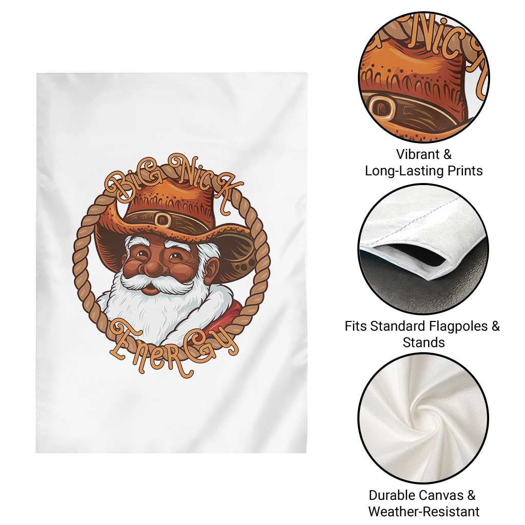 Black Santa Christmas Garden Flag Big Nick Energy - Wonder Print Shop