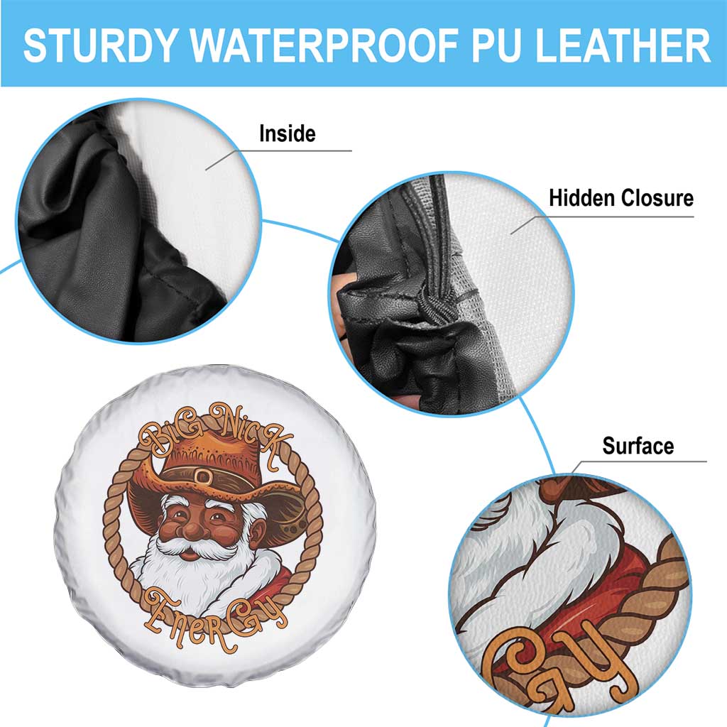 Black Santa Christmas Spare Tire Cover Big Nick Energy - Wonder Print Shop