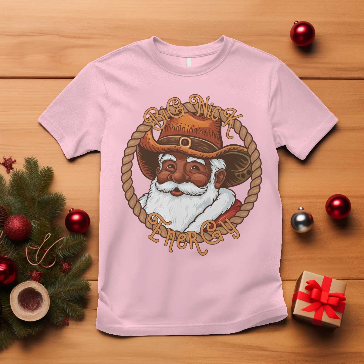 Black Santa Christmas T Shirt Big Nick Energy - Wonder Print Shop