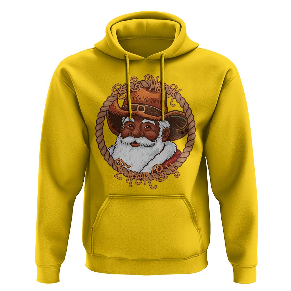 Black Santa Christmas Hoodie Big Nick Energy - Wonder Print Shop