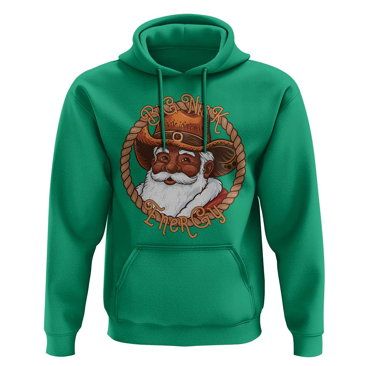 Black Santa Christmas Hoodie Big Nick Energy - Wonder Print Shop