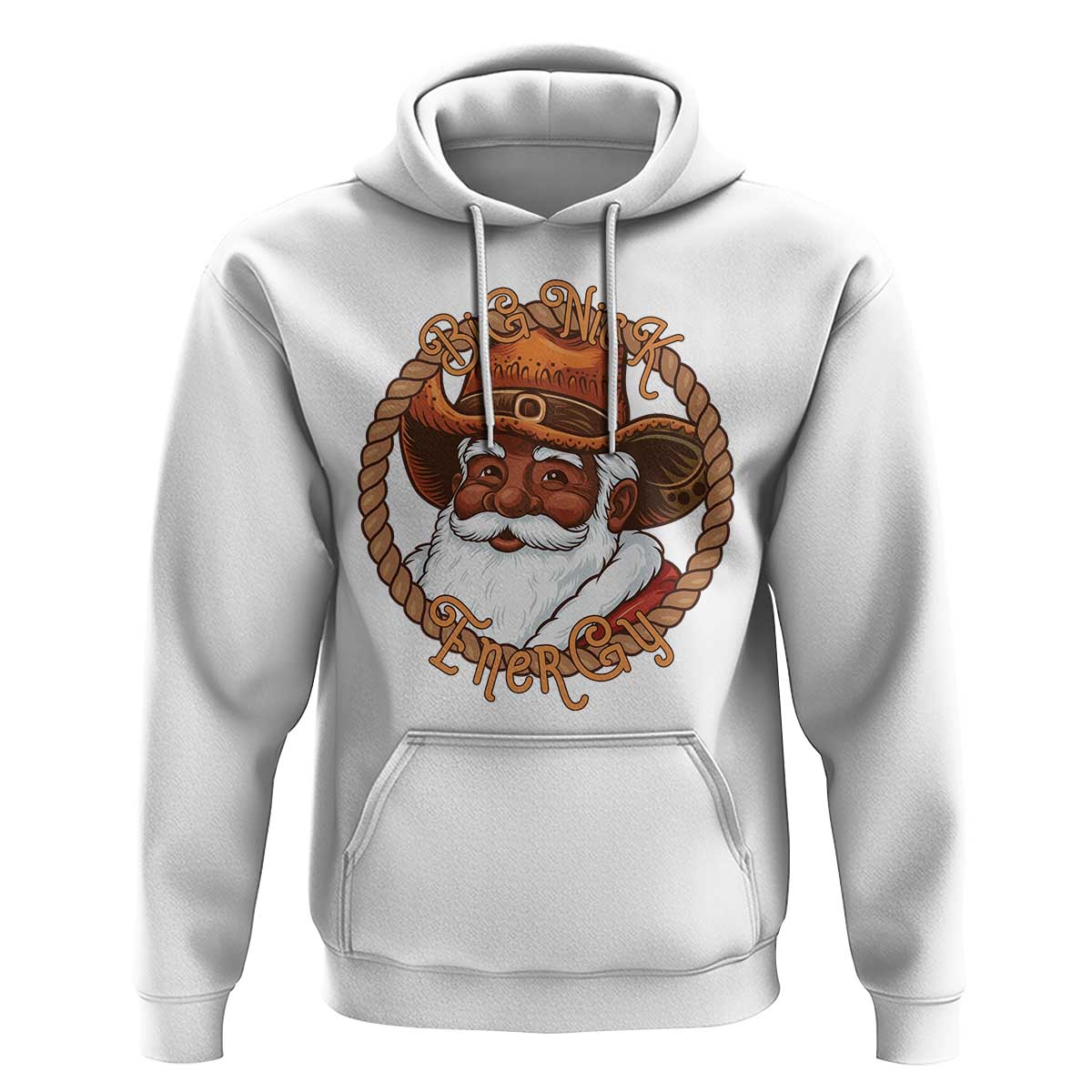 Black Santa Christmas Hoodie Big Nick Energy - Wonder Print Shop