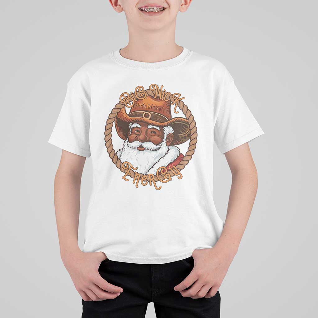 Black Santa Christmas T Shirt For Kid Big Nick Energy - Wonder Print Shop