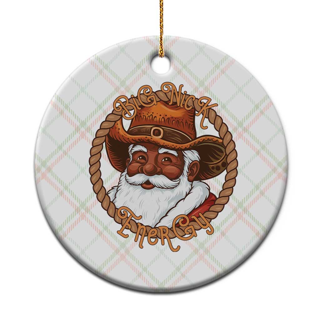 Black Santa Christmas Ceramic Ornament Big Nick Energy - Wonder Print Shop