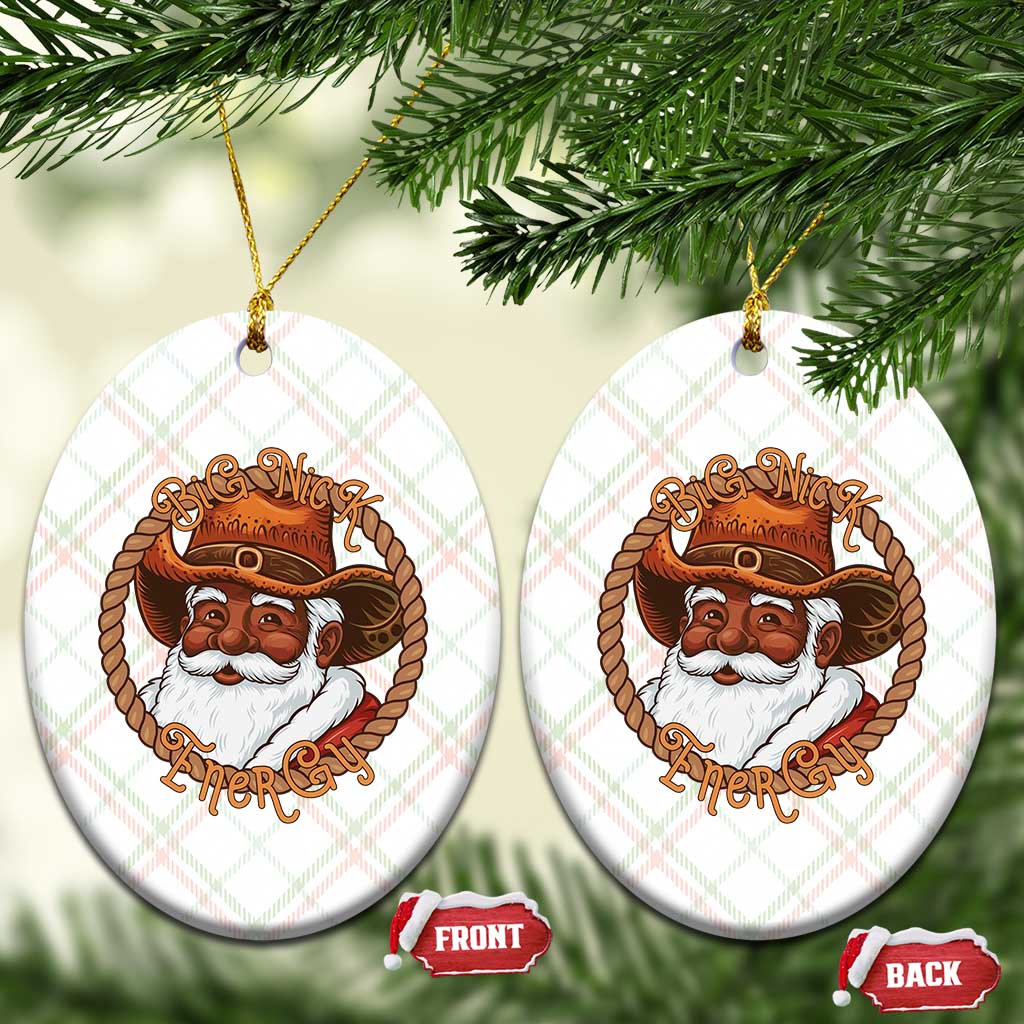 Black Santa Christmas Ceramic Ornament Big Nick Energy - Wonder Print Shop