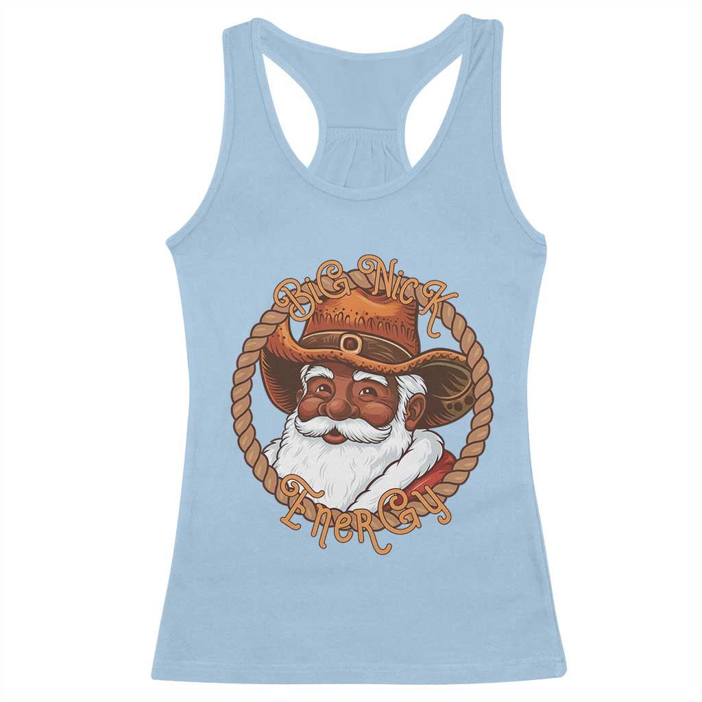 Black Santa Christmas Racerback Tank Top Big Nick Energy - Wonder Print Shop