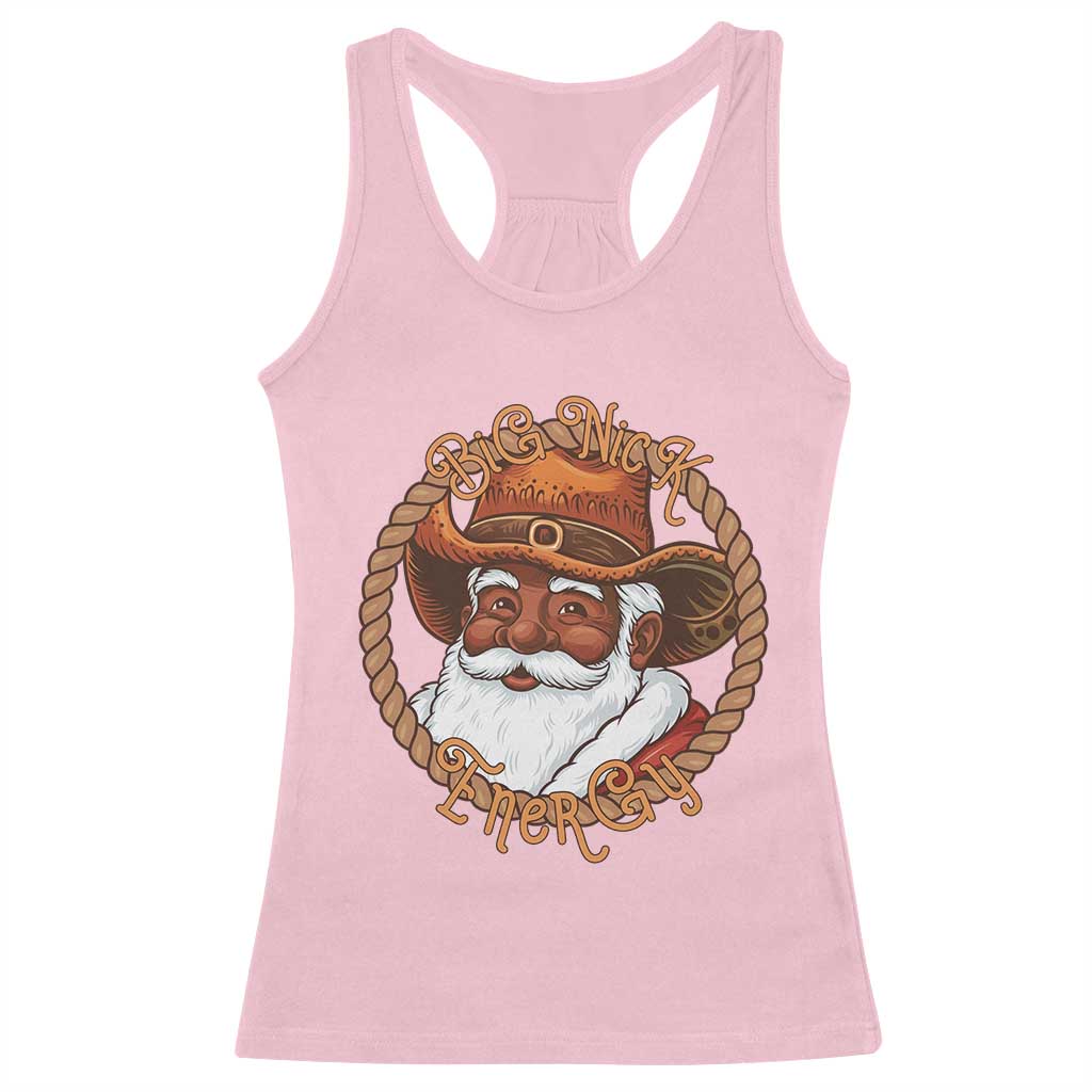 Black Santa Christmas Racerback Tank Top Big Nick Energy - Wonder Print Shop