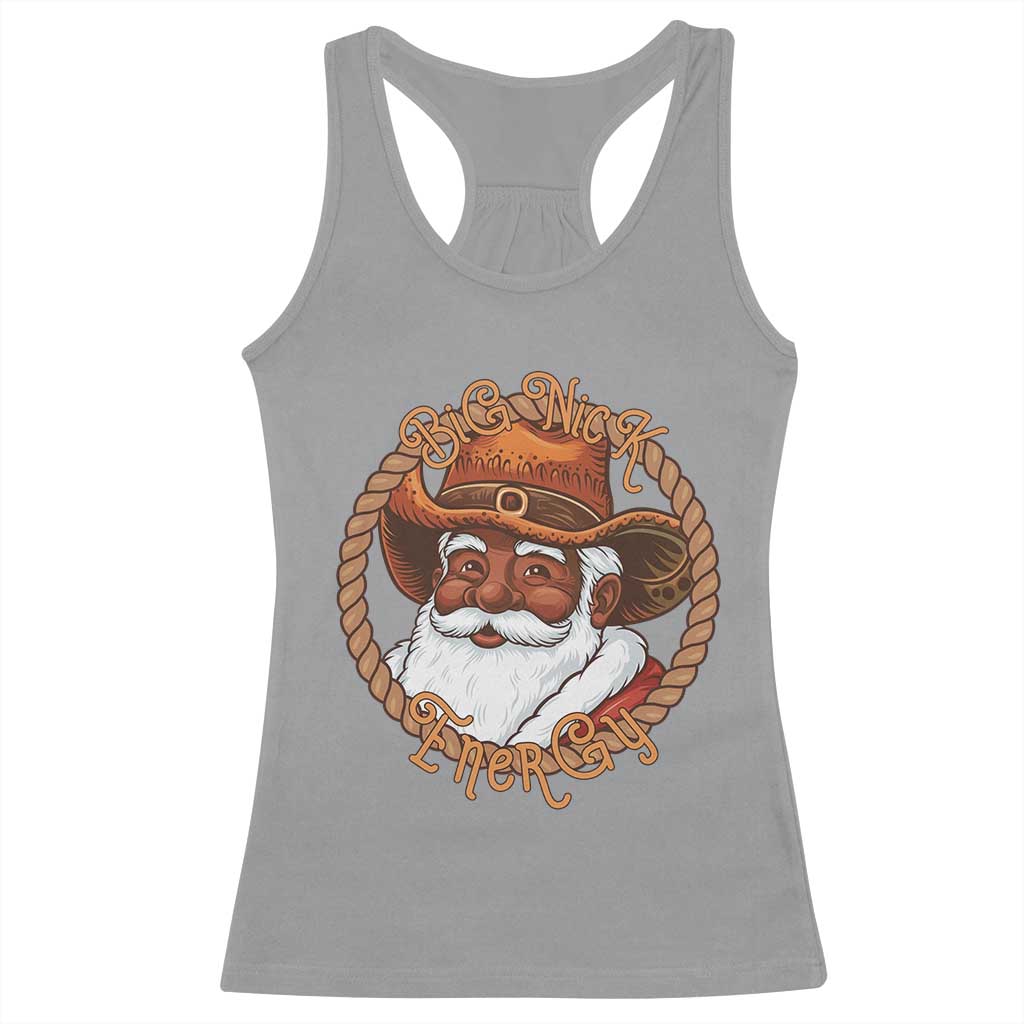 Black Santa Christmas Racerback Tank Top Big Nick Energy - Wonder Print Shop