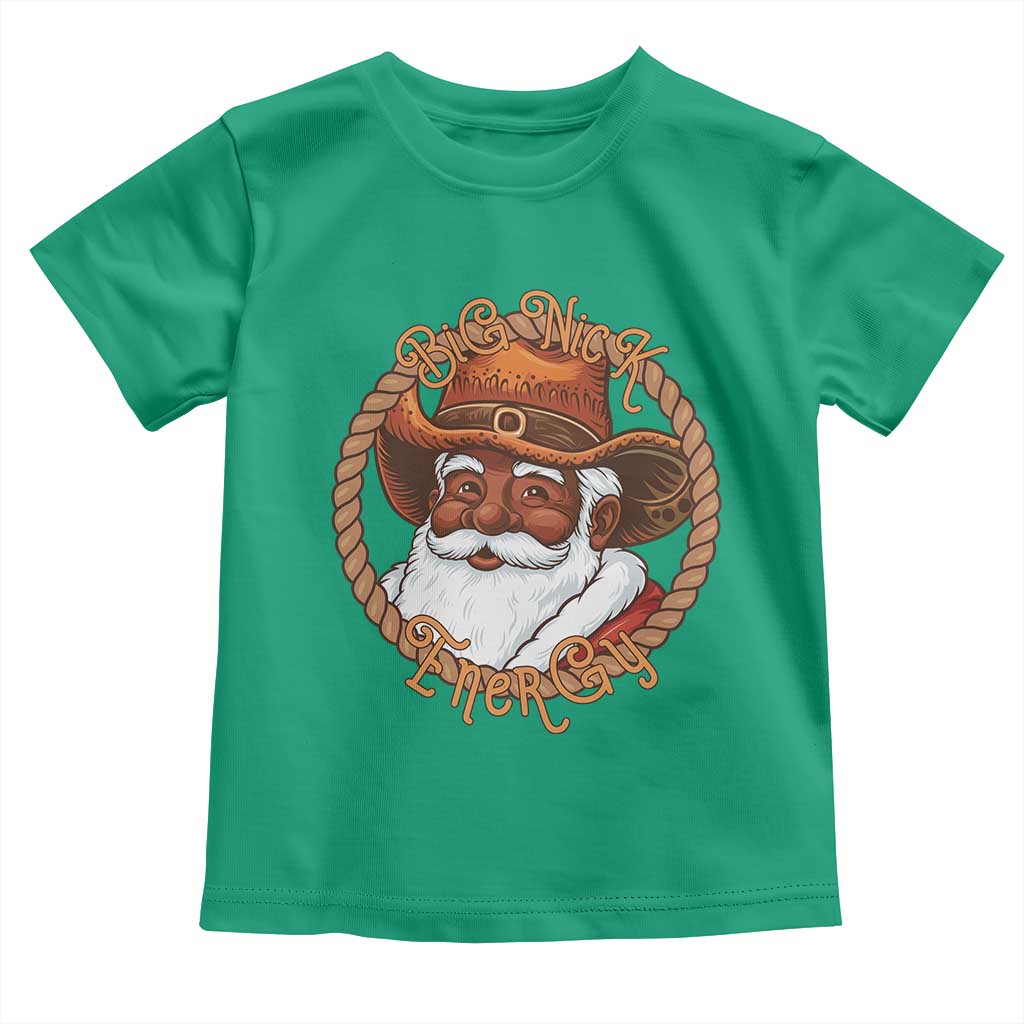 Black Santa Christmas Toddler T Shirt Big Nick Energy - Wonder Print Shop