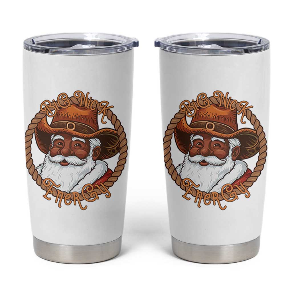 Black Santa Christmas Tumbler Cup Big Nick Energy - Wonder Print Shop