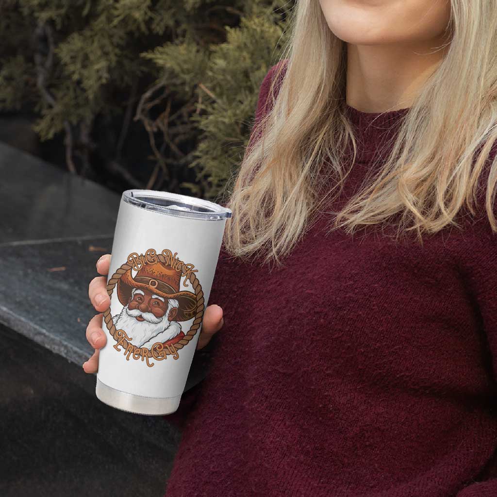 Black Santa Christmas Tumbler Cup Big Nick Energy - Wonder Print Shop