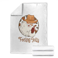 Black Cowboy Santa Christmas Throw Blanket Feeling Jolly - Wonder Print Shop